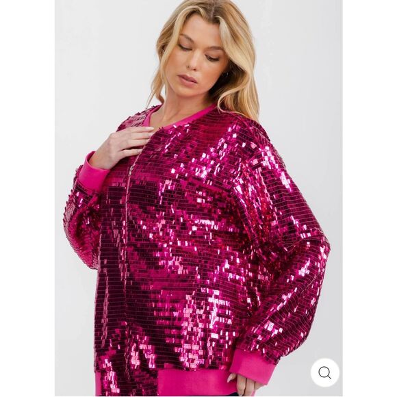 Sequin Embellished Bomber Jacket - Picture 1 of 4